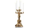 Casa Padrino Candeliere Barocco In Stile Egiziano In Ottone Antico H. 52,5 Cm