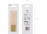 Candele Di Compleanno 14Cm Lisce Set Di 12 Candele Beige/Oro
