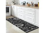Tappeto Da Cucina Moderno In Sisal A Tessitura Piatta In Coffee Mocha Espresso Dimensioni - 80 X 300 Cm