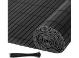 Stuoia Di Protezione In Pvc Jayseuw, Recinzione Per La Privacy Con Fascette, Recinzione Per La Privacy Resistente Alle Intemperie, Recinzione Per La Privacy Per Balconi E Terrazze, Doghe Interne Rinforzate Con Struttura A W, Grigio 1,8 X 5 M