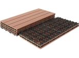 Jayseuw Piastrelle Patio Balcone, Wpc Piastrelle Acqua Filtrabile Patio Giardino, Marrone 30X60Cm 12 Pezzi