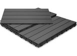 Jayseuw Piastrelle Per Patio Balcone, Piastrelle Wpc Acqua Filtrabile Patio Giardino, Antracite 30X60Cm 24 Pezzi