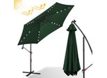 Tolletour Ombrellone A Sbalzo 350 Cm, Protezione Uv, Manovella - Verde Ombrellone Da Giardino Ombrellone A Sbalzo Da Balcone Con Led