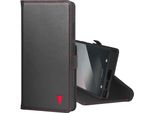 Torro Custodia In Pelle Per Galaxy S25 Ultra (Con Funzione Stand) - Nero Con Dettagli Rossi