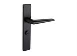 Maniglia Per Porta Lavuzo Modena Nera Con Rosetta Rettangolare WC63/8 Serratura Per Bagno - Per Set