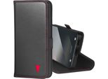 Torro Custodia In Pelle Per Galaxy S25 (Con Funzione Stand) - Nero Con Dettagli Rossi