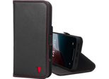 Custodia A Portafoglio In Pelle Torro Per Iphone 16 Pro Max (Con Funzione Stand E Ricarica Magsafe) - Nero Con Dettagli Rossi