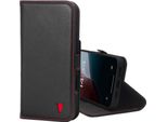 Custodia A Portafoglio In Pelle Torro Per Iphone 16 Plus (Con Funzione Stand E Ricarica Magsafe) - Nero Con Dettagli Rossi