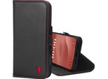 Custodia In Pelle Torro Per Iphone 15 Plus (Con Funzione Stand) - Nero Con Dettagli Rossi