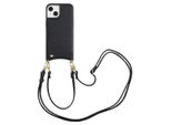 Custodia Per Iphone 14/Iphone 13 Cover Protettiva Nova Backcover Met Koord En Pashouder Kunstleder Schwarz Selencia