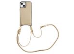 Custodia Iphone 13/Iphone 14 Cover Protettiva Nova Backcover Met Koord En Pashouder Imitazione Pelle Beige Selencia