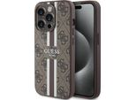 Custodia Guess Per Iphone 15 Pro - Strisce Stampate 4G - Marrone