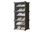 Scarpiera Modulare, Mufart, Plastica, 3 Scomparti, 6 Ripiani, 44X31X96 Cm