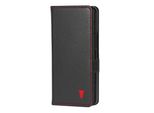 Torro Galaxy Z Fold6 Custodia In Pelle (Con Funzione Stand) - Nero Con Dettagli Rossi