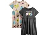 Pokemon - Vestito Per Bambina (Confezione Da 2) NS8721 (116) (Grigio Scuro/Marrone Chiaro)