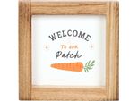 Something Different - Targa Con Cornice "Welcome To Our Patch"", In Legno SD6759 (Taglia Unica) (Bianco/Marrone)"