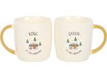 Something Different - Tazza Da Caffè "Camping King And Queen"", 400Ml - Confezione Da 2 SD6792 (Taglia Unica) (Beige/Giallo)"