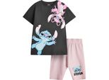 Lilo & Stitch - Maglietta E Pantaloncini Per Bambina NS8714 (158-164) (Grigio Scuro/Rosa)