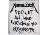 Metallica - Toppa Da Stirare "No Regrets"", Tessuto RO12909 (Taglia Unica) (Bianco/Nero)"