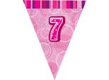 Unique Party - Bandiere, 7° Compleanno - Foil SG37696 (Taglia Unica) (Rosa Glitterato)