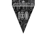 Unique Party - Bandiere, 100° Compleanno - Lamina, Plastica SG37689 (Taglia Unica) (Nero Glitter)
