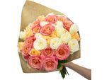 Bouquet "Pastel Poetry"" - 10 Steli - Lunghezza Stelo Circa 50 Cm - Bouquet Di Rose Fresche"