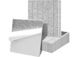 Clanmacy 12 Piastrelle Acustiche Piastrelle Quadrate Autoadesive Pannelli Acustici Fonoassorbenti Pannello Murale Ad Alta Densità Grigio Chiaro