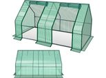 Clanmacy Mini Serra 180X90X90Cm Serra In Foglio Per Esterni Serra Con Cerniera E 2 Finestre Foglio Di Rete Verde