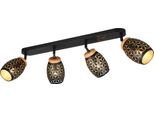 Lampada Da Soffitto, Metallo, Nero-Oro, E14, 4 Luci, L 74 Cm
