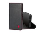 Torro Custodia In Pelle Per Galaxy S23 (Con Funzione Stand) - Nero Con Dettagli Rossi
