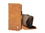 Custodia In Pelle Torro Per Iphone 13 (Con Funzione Stand) - Marrone Chiaro