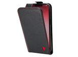 Custodia Flip In Pelle Torro Per Iphone 14 (Con Ricarica Magsafe) - Nero Con Dettagli Rossi