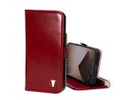 Custodia In Pelle Torro Per Iphone 14 Pro (Con Funzione Stand) - Rosso