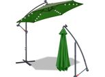 Aopunly Ombrellone A Sbalzo 350 Cm, Protezione Uv, Manovella - Ombrellone Verde Da Giardino Ombrellone A Sbalzo Da Balcone Con Led