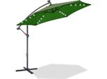 Aopunly Ombrellone A Sbalzo 300 Cm Con Led, Protezione Uv, Ombrellone Da Giardino A Manovella Ombrellone Da Mercato A Manovella Balcone -Verde