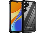 Custodia Per Samsung Galaxy A24 4G, Paraurti Ibrido In Pc Tpu Trasparente E Custodia Antiurto Nera