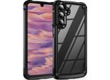 Custodia Per Samsung Galaxy A16 5G/4G, Paraurti Ibrido In Pc Tpu Trasparente E Custodia Antiurto Nero