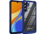 Custodia Per Samsung Galaxy A15 5G/4G, Paraurti Ibrido In Pc Tpu Trasparente E Custodia Antiurto Blu