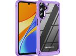Custodia Per Samsung Galaxy A15 5G/4G, Paraurti Ibrido In Pc Tpu Trasparente E Custodia Antiurto Viola