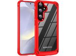Custodia Per Samsung Galaxy A35, Paraurti Ibrido In Pc Tpu Trasparente E Custodia Antiurto Rosso