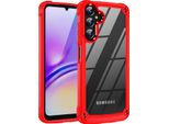 Custodia Per Samsung Galaxy A05S, Paraurti Ibrido In Pc Tpu Trasparente E Custodia Antiurto Rosso