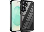 Custodia Per Samsung Galaxy S25+, Paraurti Ibrido In Pc Tpu Trasparente E Custodia Antiurto Nera