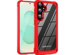 Custodia Per Samsung Galaxy S25+, Paraurti Ibrido In Pc Tpu Trasparente E Custodia Antiurto Rosso