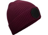 Beechfield - Beanie Round Patch RW10384 (Taglia Unica) (Borgogna/Nero)
