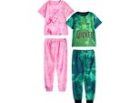 Wicked - Pigiama Con Pantaloni Lunghi Per Bambina (Confezione Da 2) A Maniche Corte NS8758 (116) (Rosa/Verde)