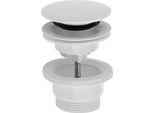 Set Di Scarico Per Lavabi 5/4", Click-Clack, Tappo Grande, 4-45 Mm, Abs/Bianco"