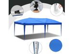 Jayseuw Gazebo Pieghevole 3X6M Blu Tenda Per Feste Protezione Uv Regolabile In Altezza Con Borsa Di Trasporto, Per Campeggio Giardino All'aperto Senza Pareti Laterali