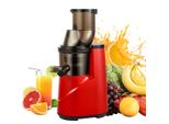 Entsafter,Trennung von Resten und Saft Saftpresse Elektrisch,Zwei 2 Tassen Gemüse und Obst Entsafter,Rot