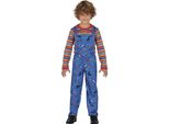 Bambola Horror Halloween Costume Bambini Outfit Spaventoso Giocattolo Colorato Horror Figura Carnevale Colorato Spaventoso Divertimento Figura Halloween Spaventoso Festa Bambini, Taglia: 140/146 Colore: Blu