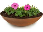 Fioriera Piatta Per Esterni Ciotola Decorativa Rotonda Effetto Ruggine 45 Cm
